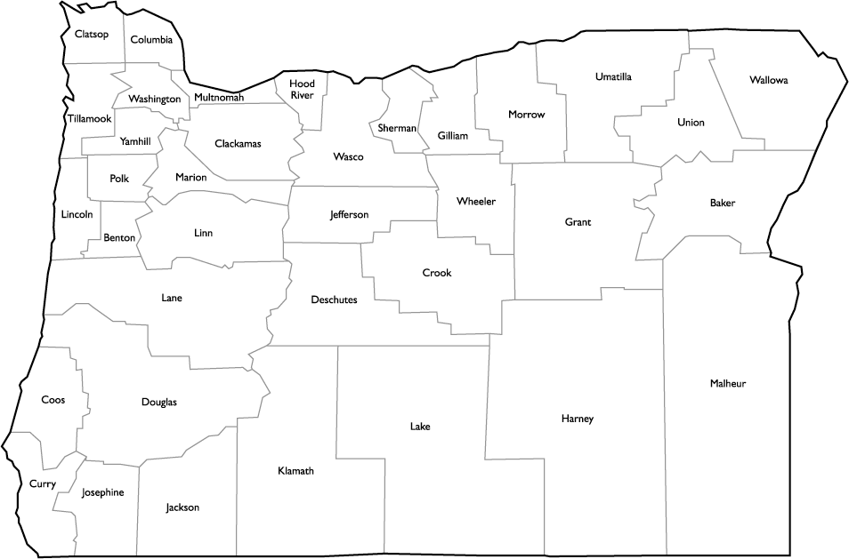 Printable County Map Of Oregon Printable Word Searches