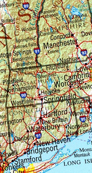connecticut map