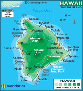 map of hawaii island Hawaii Big Island Map And Map Of Big Island Hawaii