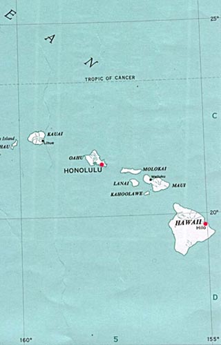 Hawaii latitude and longitude map