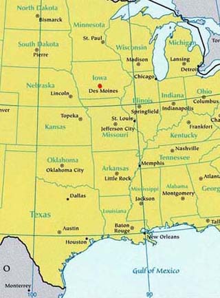 Iowa latitude and longitude