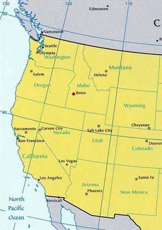 idaho latitude and longitude