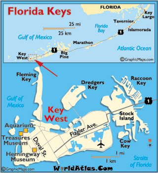 map24 auto karta Key West Florida Map, Attractions, Points of Interest map24 auto karta