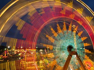 Spinning Carnival Rides at the Kansas State Fair
