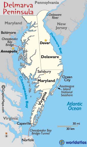 Image result for map delmarva peninsula