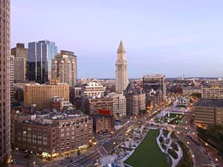 Atlantic Avenue and Customs House, Boston, Massachusetts, USA