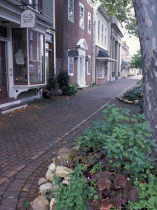 Brick Sidewalks in the Historic District of Chestertown, Maryland, USA