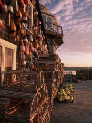 Early Light in Fishing Village of Bernard, Maine, USA