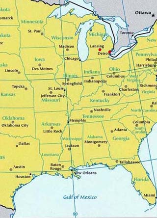 michigan latitude longitude map