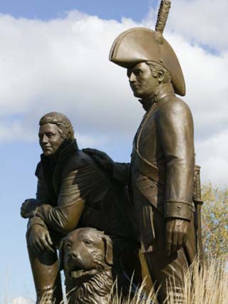 Monument to Explorers Lewis and Clark, St. Charles, Missouri