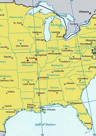 missouri latitude longitude map