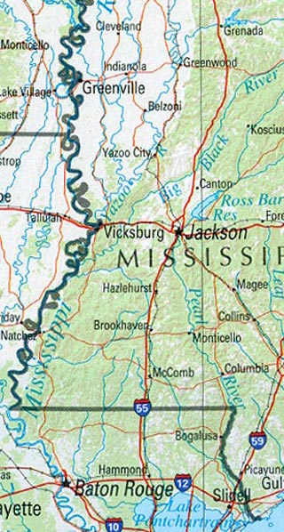Mississippi Maps Including Outline and Topographical Maps - Worldatlas.com