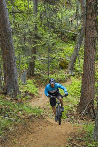 Mountain Biking the Whitefish Trail Near Whitefish, Montana, USA