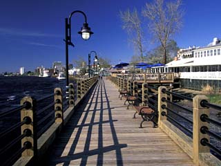 Water Street Walkway along Cape Fear River, Wilmington, North Carolina