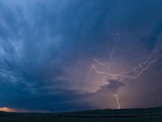 Cloud to Ground Lightning from a Central Nebraska Supercell