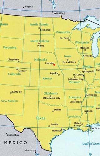 nebraska latitude longitude map