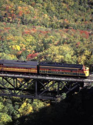 The North Conway Scenic Railroad in New Hampshire's White Mountains