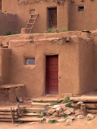 Adobe Detail, Taos Pueblo, Rio Grande Valley, New Mexico, USA