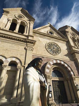 Statue of Kateri Tekakwitha, the Cathedral Basilica of St. Francis of Assisi, Santa Fe, New Mexico,