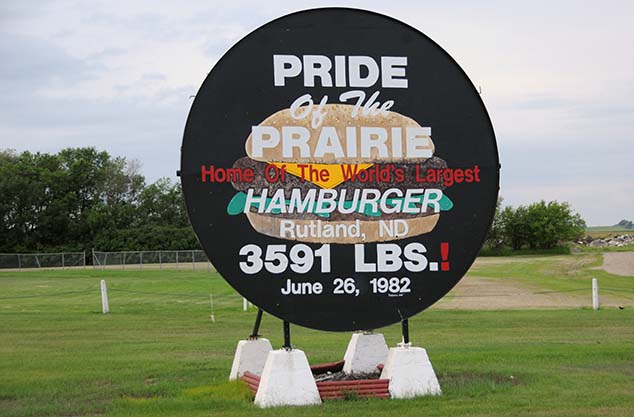 biggest hamburger rutland north dakota