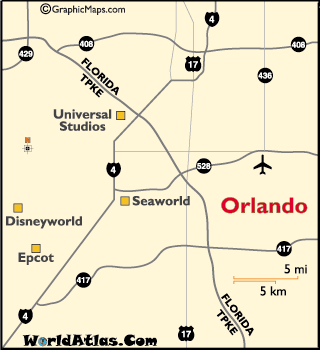 Orlando Florida Map Attractions Points Of Interest