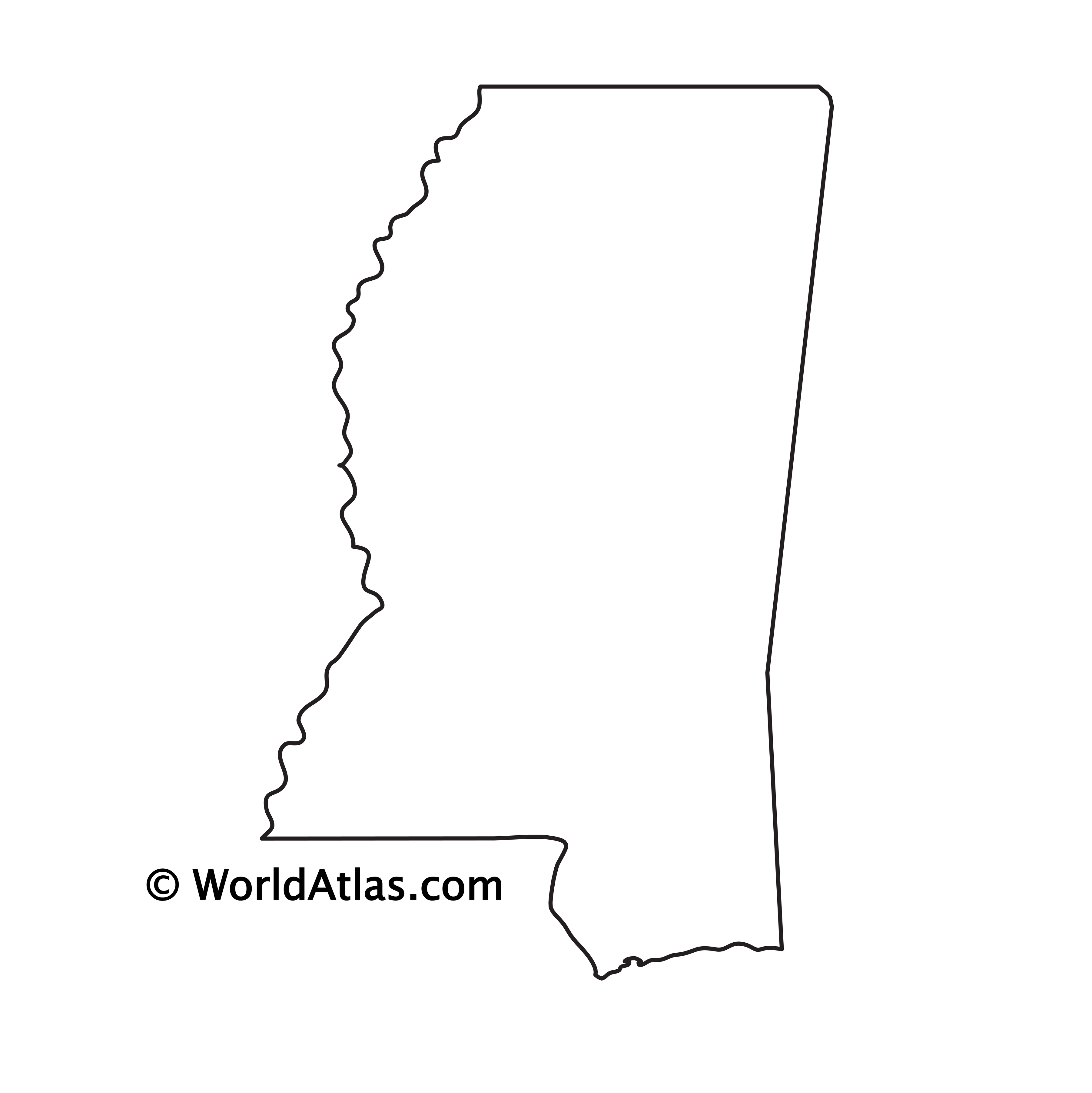 Mississippi Outline Map