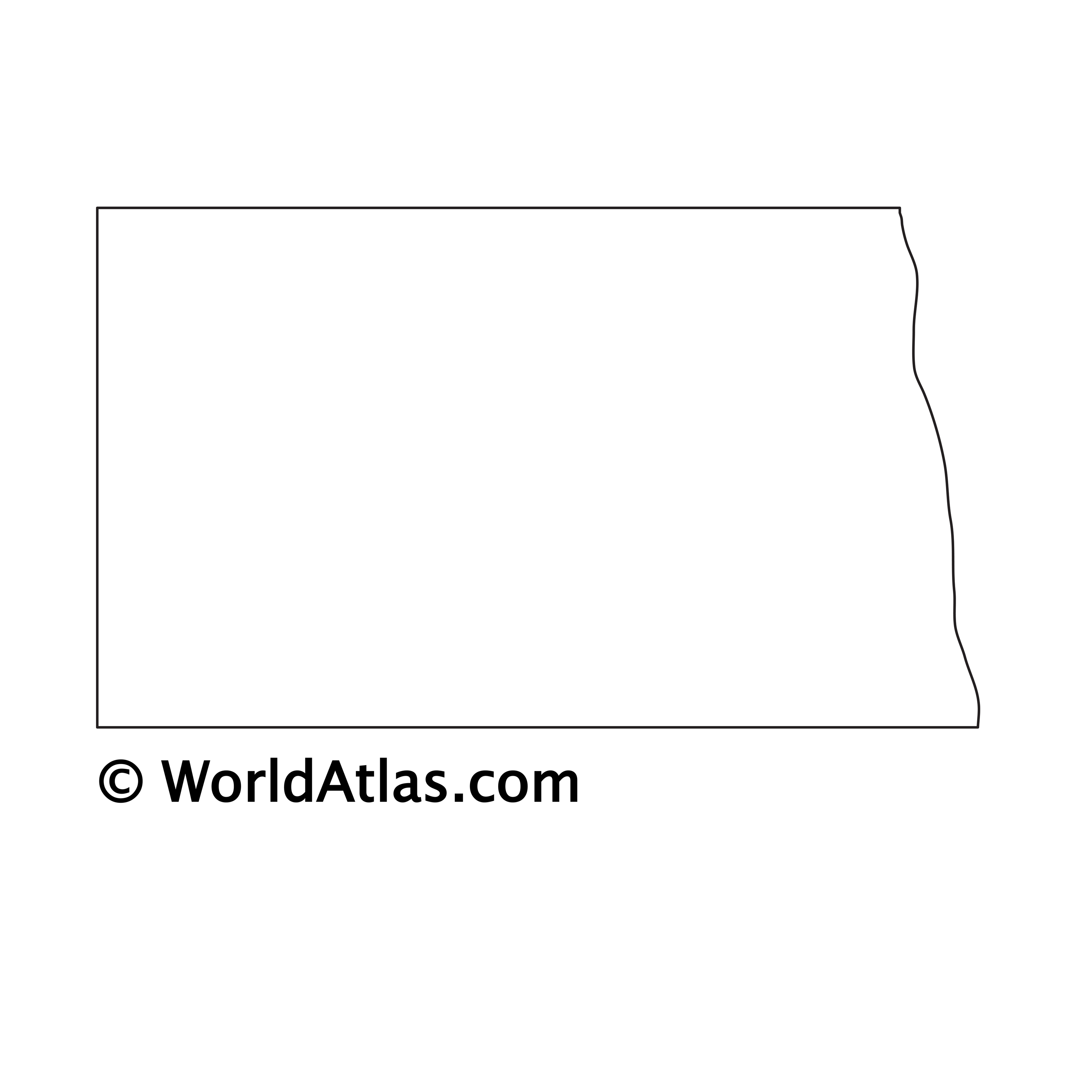 North dakota outline map