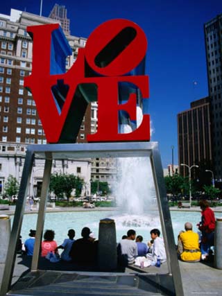 Sculpture in Love Park, Philadelphia, Pennsylvania
