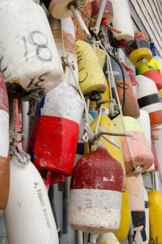 Colorful Fishing Floats, Block Island, Rhode Island, USA