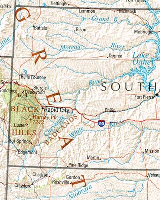 maps of south dakota