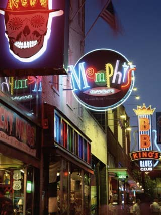 The Famous Beale Street at Night, Memphis, Tennessee, United States of America, North America