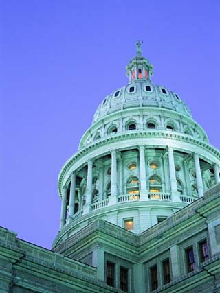 Texas State Capitol Dome at Dusk