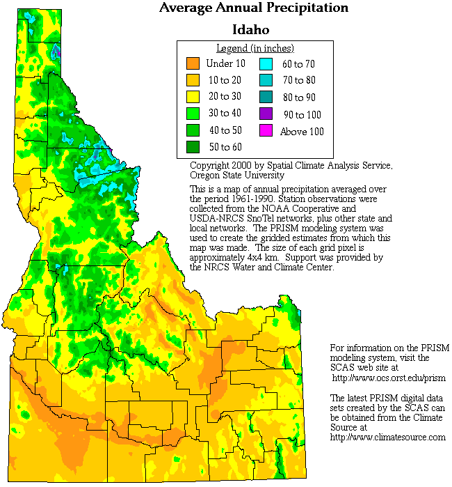 Climate Map Of Idaho