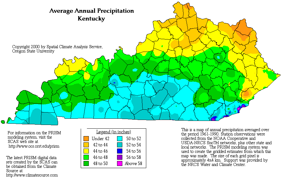 Kentucky Precipitation Map