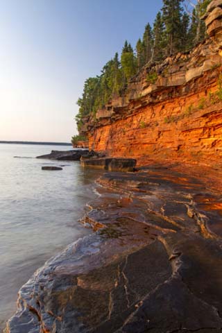 Sandstone Cliffs, Sea Caves, Devils Island, Apostle Islands Lakeshore, Wisconsin, USA