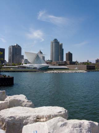 Museum at the Waterfront, Milwaukee Art Museum, Lake Michigan, Milwaukee, Wisconsin, USA