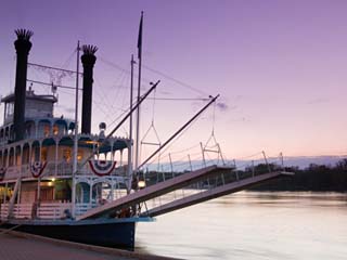Paddlewheel Riverboat Julia Belle Swain on the Mississippi River, La Crosse, Wisconsin