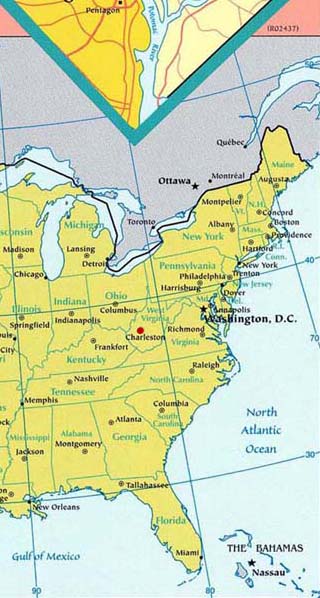 west virginia latitude and longitude