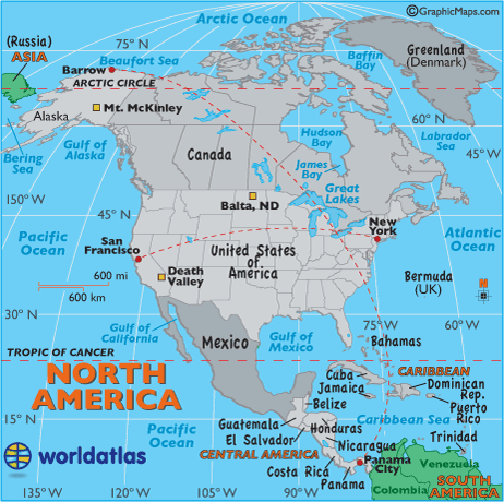 Image result for map of north america
