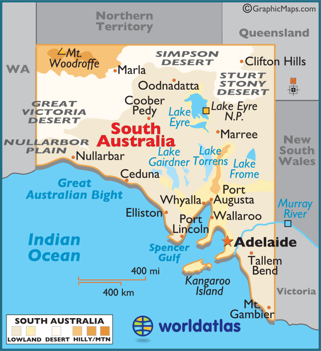 South Australia Large Color Map