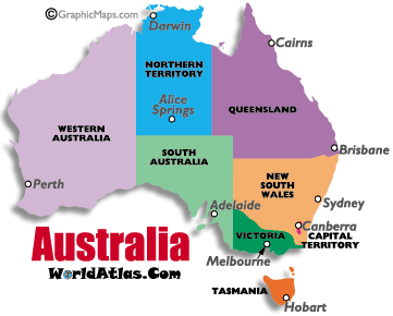 Australia Time Zone Map Current Times and Dates