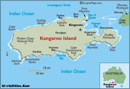 Kangaroo Island Map Australia