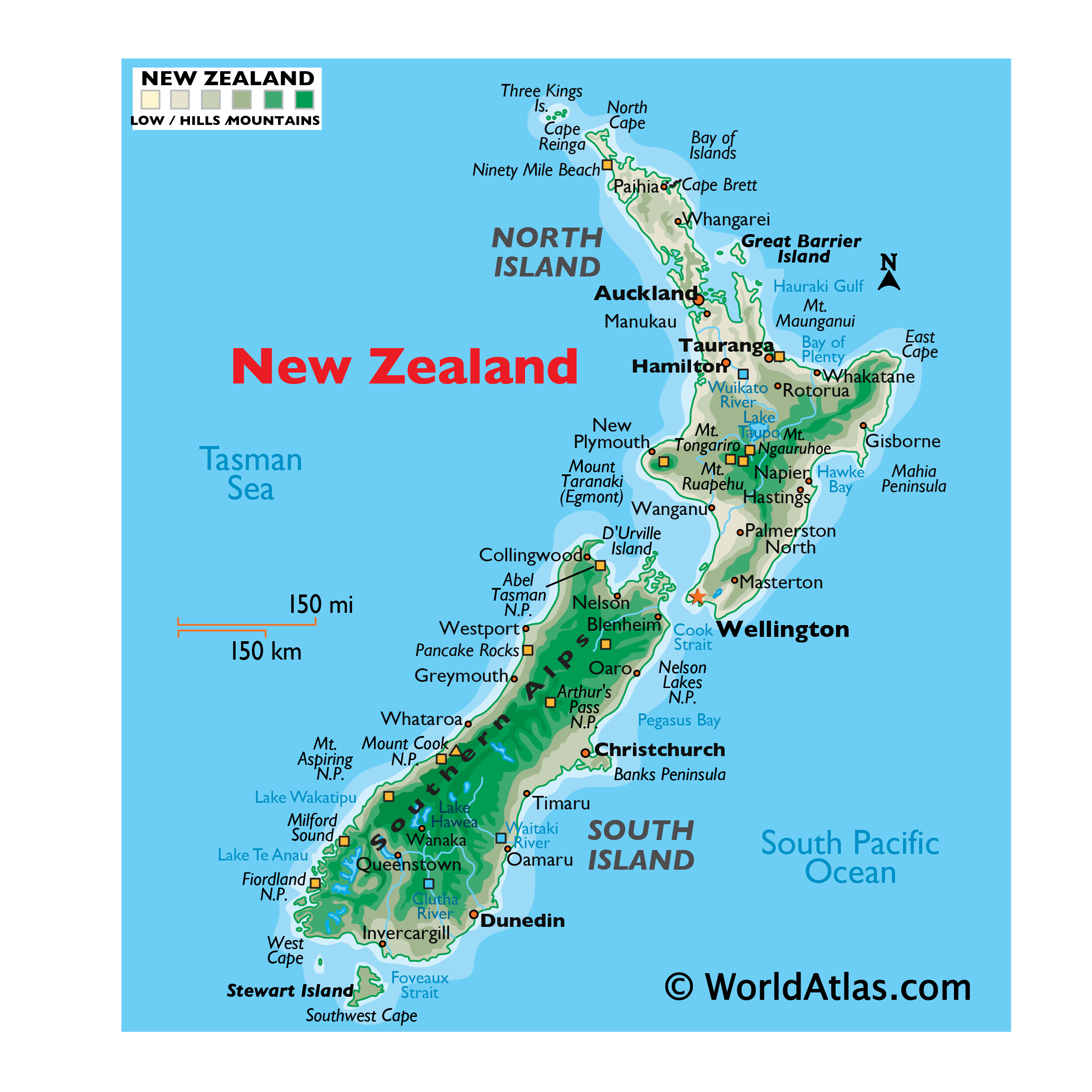 new zealand map world atlas New Zealand Large Color Map new zealand map world atlas