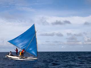Traditional Outrigger Canoe, Jaluit Lagoon, Jaluit Atoll, Marshall Islands