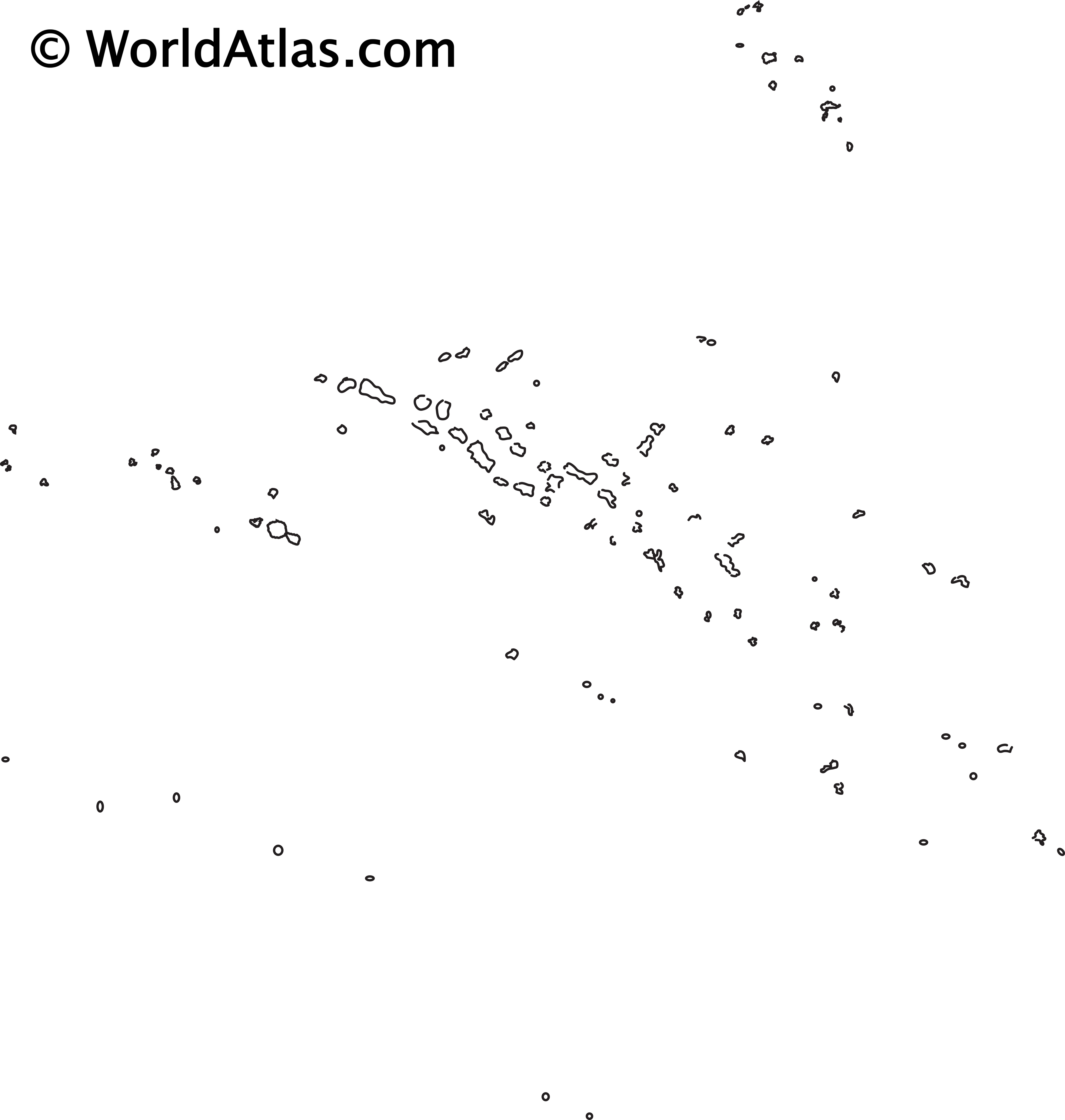 French Polynesia Outline Map