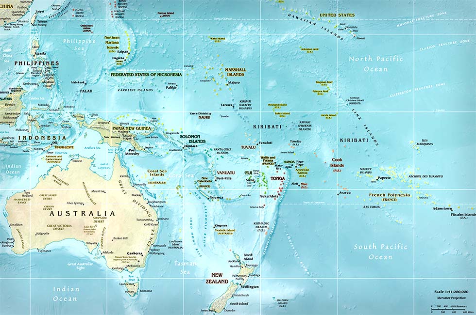 map of southern pacific ocean Australia Map Oceania Map Map Of Australia Map Of Oceania map of southern pacific ocean