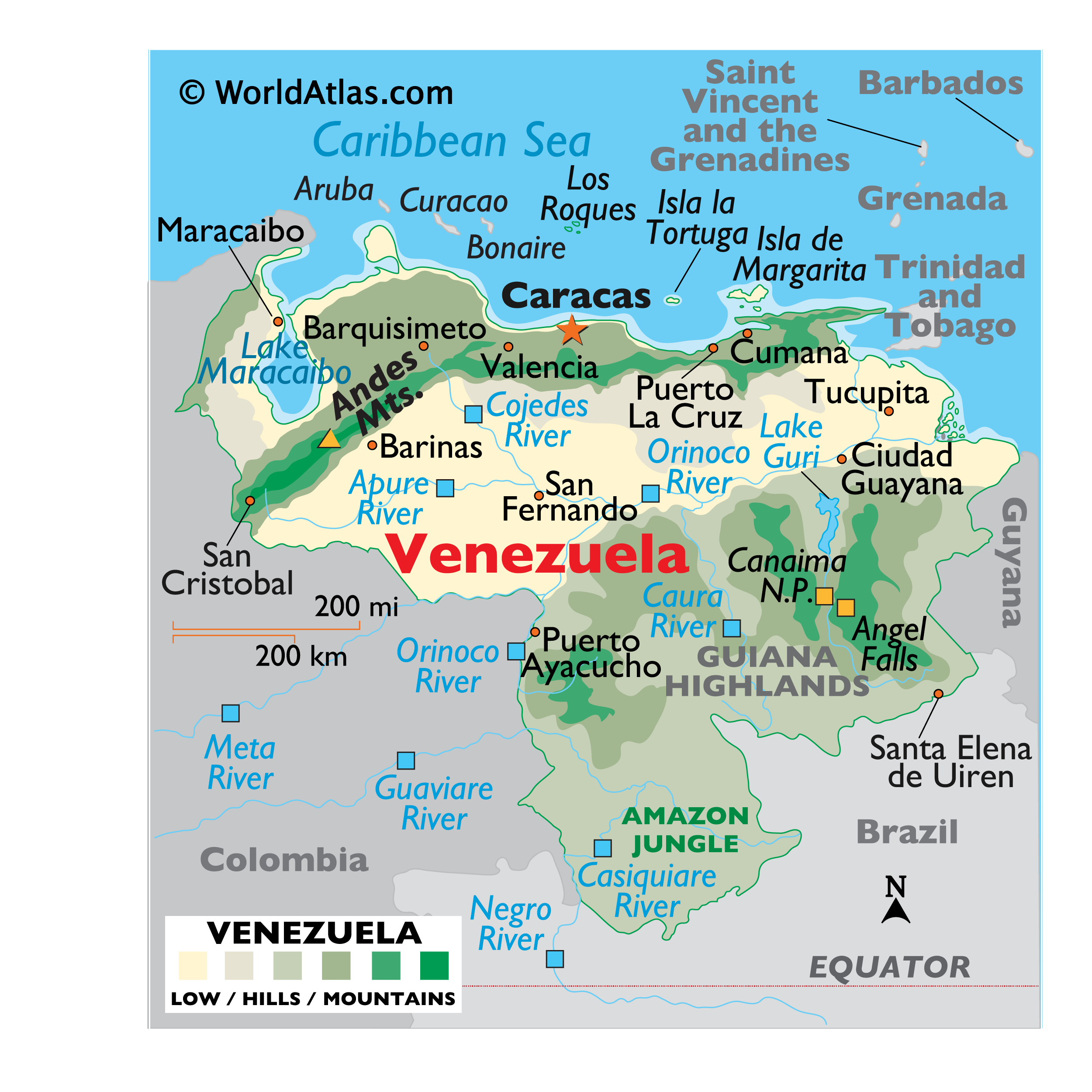 Venezuela Large Color Map