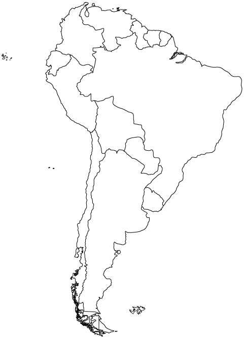 Printable Map Of South America