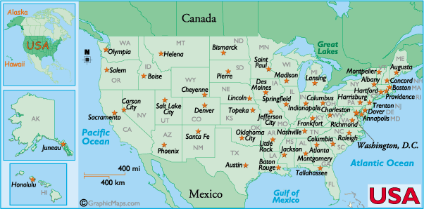 Landforms Of The United States Of America And Usa Landforms Map