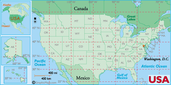 map of united states with latitude and longitude lines and cities Us States Latitude And Longitude